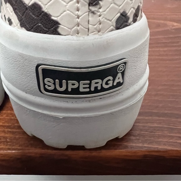Superga Women Alpina Snake Embossed High Top Platform Sneaker in Taupe Snake 9.5 - Picture 9 of 13